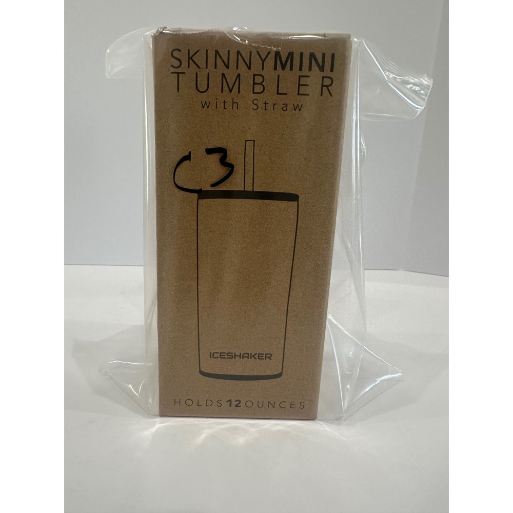 Ice Shaker Skinny Mini Tumbler 12oz Pink Insulated Stainless Steel with Straw - Picture 6 of 6